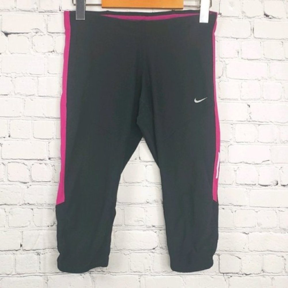 Nike Black Pink Running Tights Leggings Gym Yoga Activewear Workout Athletic - Picture 12 of 12